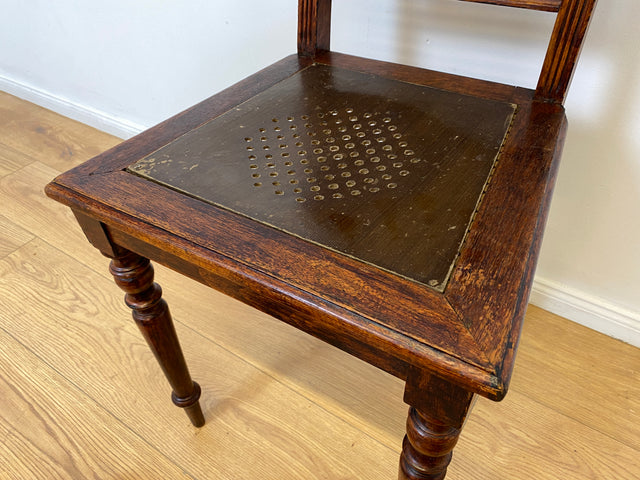 WMK Vornehmer & filigraner antiker Esszimmerstuhl mit feinem, jedoch etwas beschädigtem Wiener Geflecht # Stuhl Küchenstuhl Holzstuhl Kaffeehaus Dining Chair Herrendiener Garderobe Jugendstil Vintage