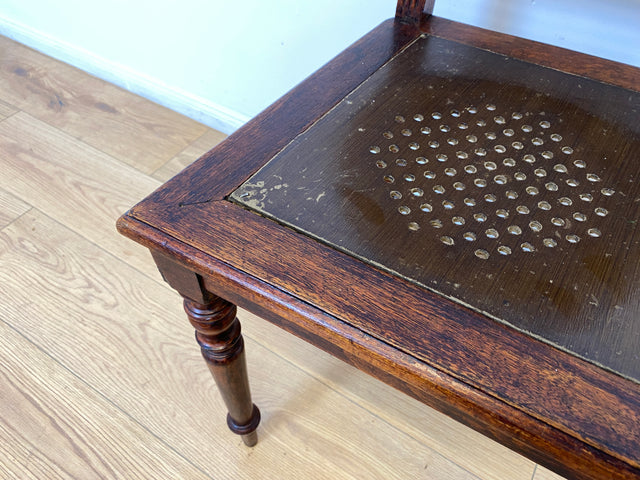 WMK Vornehmer & filigraner antiker Esszimmerstuhl mit feinem, jedoch etwas beschädigtem Wiener Geflecht # Stuhl Küchenstuhl Holzstuhl Kaffeehaus Dining Chair Herrendiener Garderobe Jugendstil Vintage