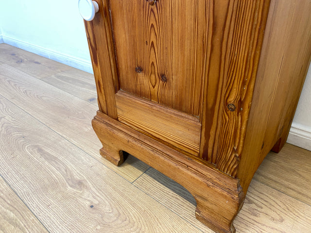 WMK Schöner großer antiker Nachttisch aus Dänemark, Vollholz, mit Marmor Auflage & Schublade # Nachtschrank Nachtkommode Beistelltisch Marmorkommode Flurkommode Ablage Weichholz Jugendstil Vintage