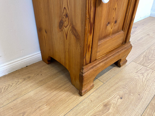 WMK Schöner großer antiker Nachttisch aus Dänemark, Vollholz, mit Marmor Auflage & Schublade # Nachtschrank Nachtkommode Beistelltisch Marmorkommode Flurkommode Ablage Weichholz Jugendstil Vintage
