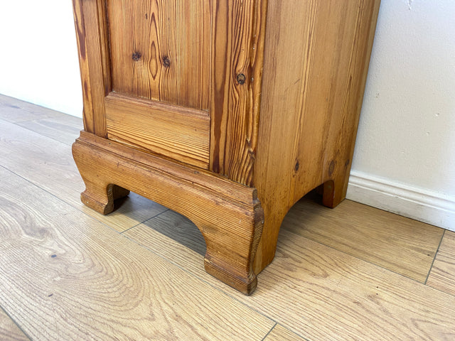WMK Schöner großer antiker Nachttisch aus Dänemark, Vollholz, mit Marmor Auflage & Schublade # Nachtschrank Nachtkommode Beistelltisch Marmorkommode Flurkommode Ablage Weichholz Jugendstil Vintage