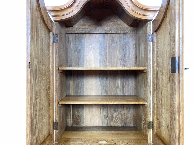 WMK I Hochwertiger antiker Schreibschrank aus massiver Eiche mit Aufsatz I Sekretär Aufsatzsekretär Bücherschrank Schreibtisch Schreibkommode Kommode Biedermeier Vintage Berlin Regensburg Düsseldorf