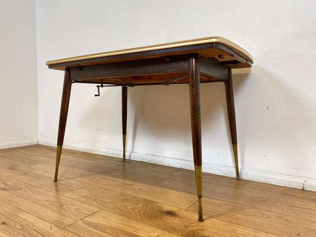 WMK I Kultiger auszieh- und höhenverstellbarer Mid-Century Multifunktionstisch mit pflegeleichter Resopal Tischplatte I Tisch Esstisch Küchentisch Ausziehtisch Dining Table Vintage Berlin Leipzig NRW