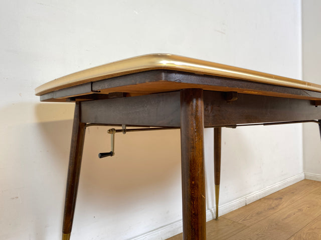 WMK I Kultiger auszieh- und höhenverstellbarer Mid-Century Multifunktionstisch mit pflegeleichter Resopal Tischplatte I Tisch Esstisch Küchentisch Ausziehtisch Dining Table Vintage Berlin Leipzig NRW