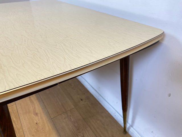 WMK I Kultiger auszieh- und höhenverstellbarer Mid-Century Multifunktionstisch mit pflegeleichter Resopal Tischplatte I Tisch Esstisch Küchentisch Ausziehtisch Dining Table Vintage Berlin Leipzig NRW