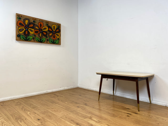WMK I Kultiger auszieh- und höhenverstellbarer Mid-Century Multifunktionstisch mit pflegeleichter Resopal Tischplatte I Tisch Esstisch Küchentisch Ausziehtisch Dining Table Vintage Berlin Leipzig NRW
