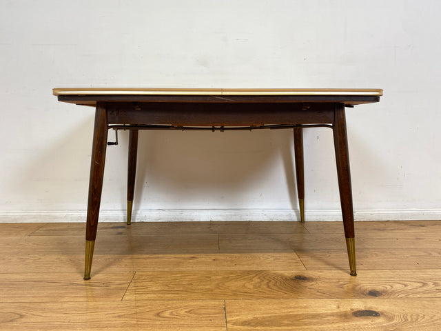 WMK I Kultiger auszieh- und höhenverstellbarer Mid-Century Multifunktionstisch mit pflegeleichter Resopal Tischplatte I Tisch Esstisch Küchentisch Ausziehtisch Dining Table Vintage Berlin Leipzig NRW