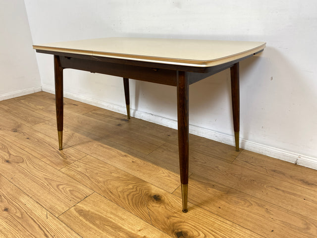 WMK I Kultiger auszieh- und höhenverstellbarer Mid-Century Multifunktionstisch mit pflegeleichter Resopal Tischplatte I Tisch Esstisch Küchentisch Ausziehtisch Dining Table Vintage Berlin Leipzig NRW