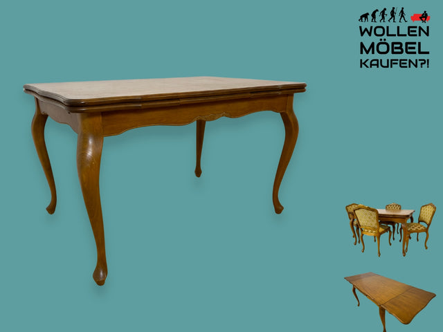 WMK I Eleganter und gut erhaltener ausziehbarer 60er Jahre Chippendale Esstisch I Tisch Esszimmertisch Holztisch Küchentisch Dining Table Esszimmermöbel Küchenmöbel Vintage I Berlin Dresden Wolfsburg