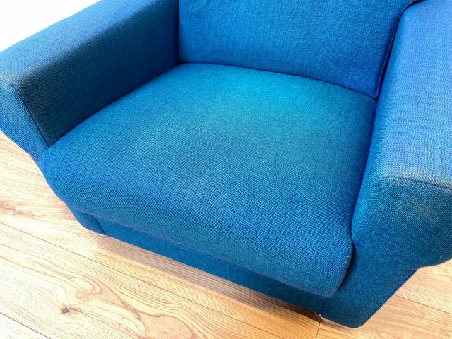 WMK I 1/2 Stilvoller & sehr gut erhaltener blauer 60er Jahre Sessel in tollem Originalbezug