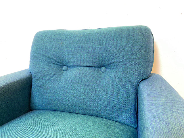 WMK I 1/2 Stilvoller & sehr gut erhaltener blauer 60er Jahre Sessel in tollem Originalbezug