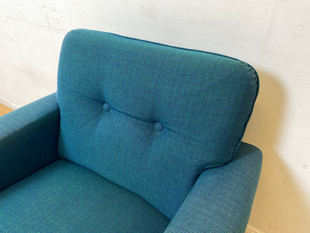 WMK I 1/2 Stilvoller & sehr gut erhaltener blauer 60er Jahre Sessel in tollem Originalbezug