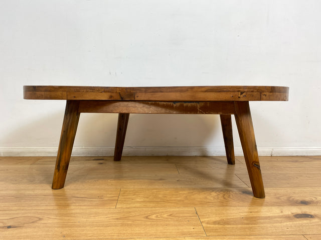 Boatwood by WMK I Einzigartiger bunter Nierentisch aus altem Bootsholz I ein handmade Unikat aus massivem Teakholz in Originalfarben I Couchtisch Wohnzimmertisch Coffee Table Berlin Hamburg Duisburg