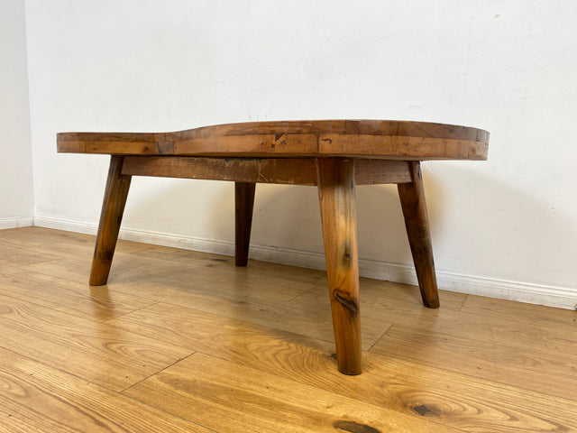 Boatwood by WMK I Einzigartiger bunter Nierentisch aus altem Bootsholz I ein handmade Unikat aus massivem Teakholz in Originalfarben I Couchtisch Wohnzimmertisch Coffee Table Berlin Hamburg Duisburg