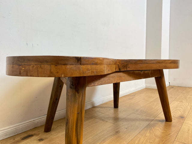 Boatwood by WMK I Einzigartiger bunter Nierentisch aus altem Bootsholz I ein handmade Unikat aus massivem Teakholz in Originalfarben I Couchtisch Wohnzimmertisch Coffee Table Berlin Hamburg Duisburg