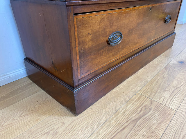 WMK # Eleganter und gut erhaltener englischer antiker Kleiderschrank aus vollem Holz mit Spiegeltür und Schublade # Schrank Vertiko Schlafzimmerschrank Flurschrank Wardrobe Spiegel Jugendstil Vintage