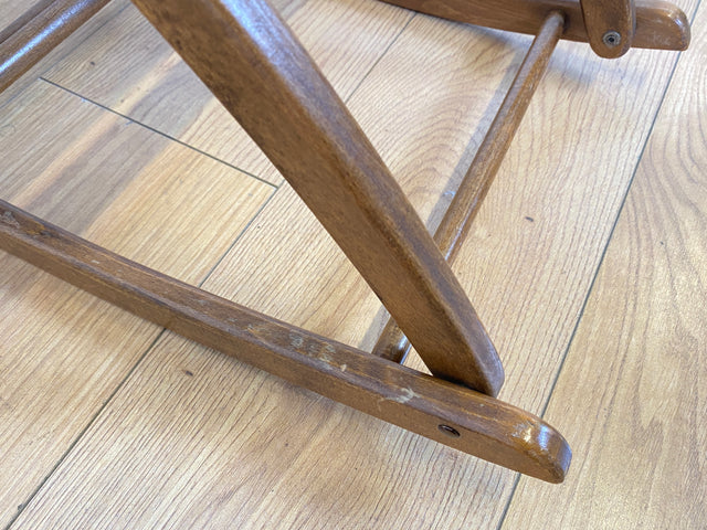 WMK I Äußerst gemütlicher und sehr gut erhaltener Vintage Sessel mit samtartigen beigen Originalbezug und Fransen