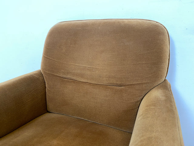 WMK I Versand 85€ I Schöner und sehr gemütlicher Vintage Sessel mit stilvollem Holzrahmen & honigbraunem Bezug