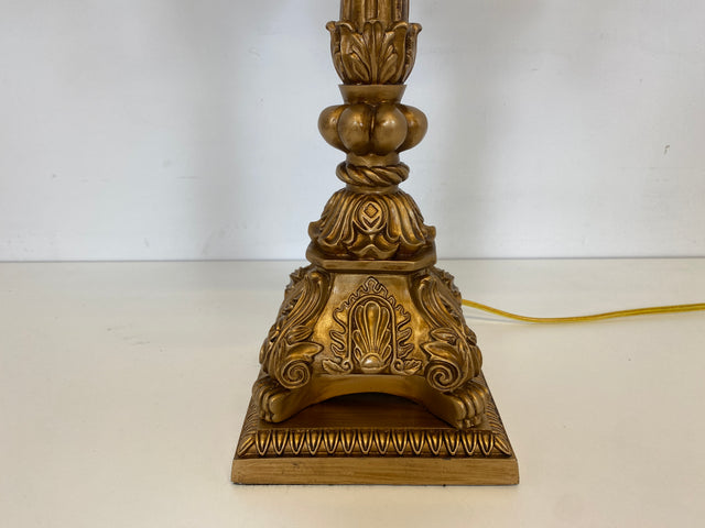 WMK # Hochwertiger Nachbau einer prachtvollen Barock Tischlampe mit edlen Kristallglas Tropfen # goldene Kristallleuchte Leselampe Tischleuchte Licht Lampe Regency Rokoko Vintage Berlin Augsburg Jena