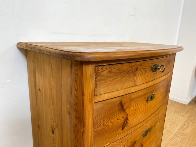 WMK I Wunderschöne große antike Kommode aus vollem Holz mit Schubladen und Messingbeschlag I Schrank Anrichte Sideboard Wäsche Flur Wickel Weichholz Biedermeier Vintage Regensburg Hannover Heidelberg