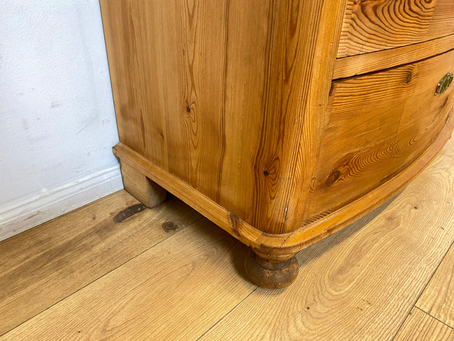WMK I Wunderschöne große antike Kommode aus vollem Holz mit Schubladen und Messingbeschlag I Schrank Anrichte Sideboard Wäsche Flur Wickel Weichholz Biedermeier Vintage Regensburg Hannover Heidelberg