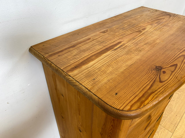 WMK I Wunderschöne große antike Kommode aus vollem Holz mit Schubladen und Messingbeschlag I Schrank Anrichte Sideboard Wäsche Flur Wickel Weichholz Biedermeier Vintage Regensburg Hannover Heidelberg