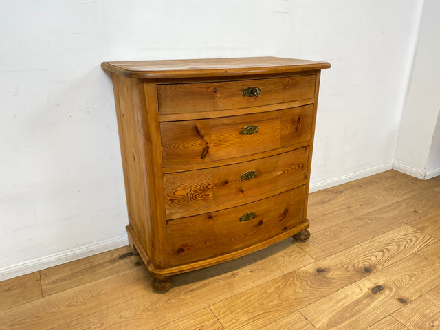 WMK I Wunderschöne große antike Kommode aus vollem Holz mit Schubladen und Messingbeschlag I Schrank Anrichte Sideboard Wäsche Flur Wickel Weichholz Biedermeier Vintage Regensburg Hannover Heidelberg