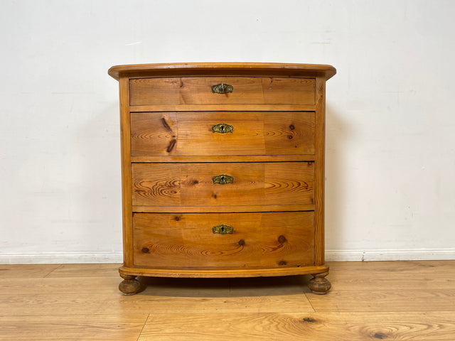 WMK I Wunderschöne große antike Kommode aus vollem Holz mit Schubladen und Messingbeschlag I Schrank Anrichte Sideboard Wäsche Flur Wickel Weichholz Biedermeier Vintage Regensburg Hannover Heidelberg