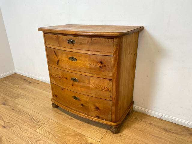 WMK I Wunderschöne große antike Kommode aus vollem Holz mit Schubladen und Messingbeschlag I Schrank Anrichte Sideboard Wäsche Flur Wickel Weichholz Biedermeier Vintage Regensburg Hannover Heidelberg