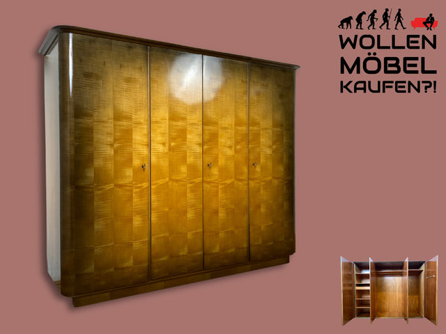 WMK I Versand 85€ I Besonders schöner großer 50er Jahre Kleiderschrank aus vollem Holz I Schrank Schlafzimmerschrank Wäscheschrank Wardrobe Rockabilly Mid-Century Vintage 60er Berlin Bochum Magdeburg