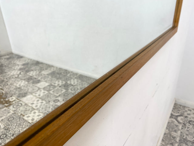 WMK I Minimalistischer 82x102cm großer Mid-Century Wandspiegel mit hellem Eichenholz Rahmen I Spiegel Holzspiegel Holzrahmen Garderobe Bad Flur Mirror 60er 70er Vintage I Berlin Hamburg Augsburg