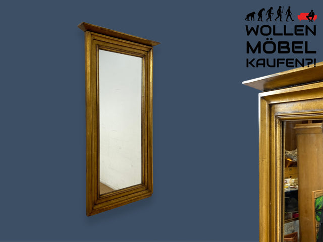 WMK I Schöner 72x130cm großer antiker Wandspiegel mit goldfarbenem Holzrahmen & Alterspatina I goldener Spiegel Flurspiegel Badspiegel Goldspiegel Ganzkörperspiegel Vintage I Berlin Leipzig Dortmund
