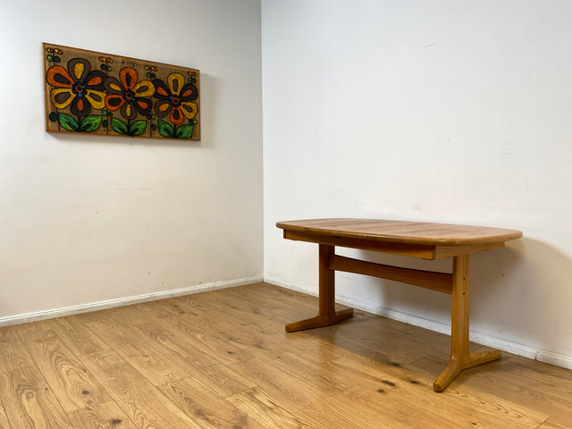 WMK I Hochwertiger großer ovaler skandinavischer Designer Esstisch von EMC Møbler aus massiver Ulme, 2-fach ausziehbar I Tisch Esszimmer Küche Dining Table Danish Design Vintage Berlin Herne München