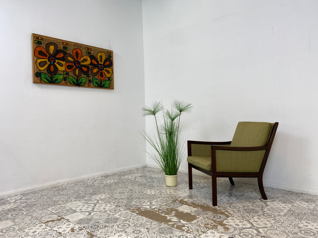 WMK Stilvoller & gut erhaltener Designersessel von Ole Wanscher für Poul Jeppesen Møbelfabrik mit edlem Mahagoni Rahmen # Sessel Stuhl Sitzgarnitur Vintage Danish Design Skandinavian Mid-Century 60er