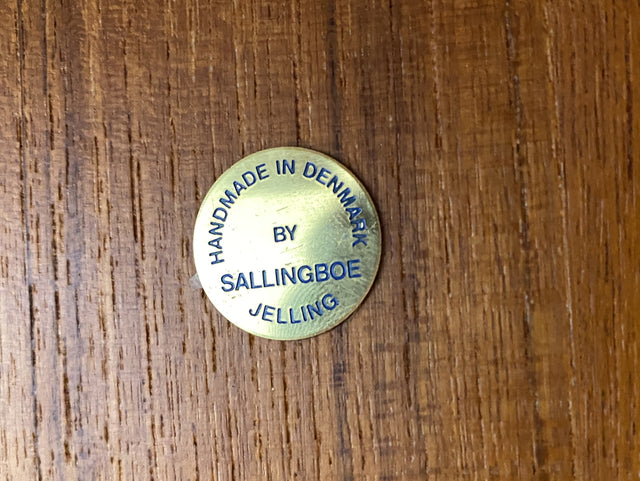 WMK I Seltener handgefertigter skandinavischer Designer Couchtisch I Sallingboe Jelling I Teakholz & Naturstein Fliesen I Wohnzimmertisch Coffee Table Danisch Design Vintage Teak Berlin München Köln