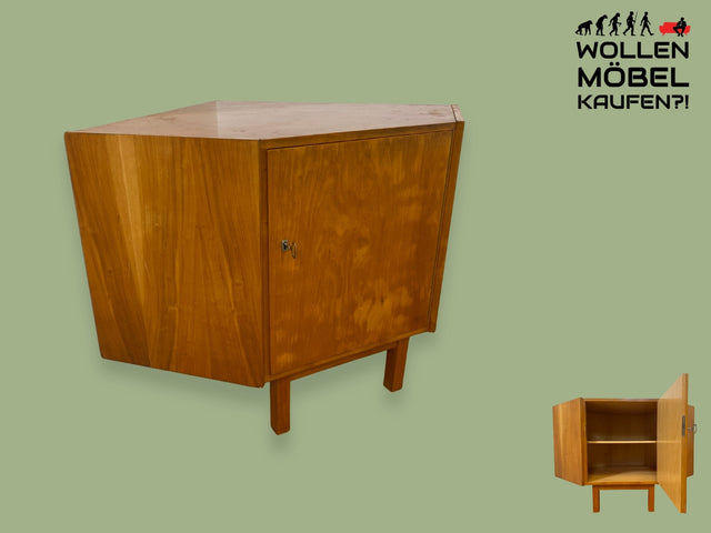 WMK I Versand möglich I Stilvolle und geräumige helle 60er Jahre Eckkommode aus vollem Holz I Eckschrank Kommode Wäschekommode Schrank Sideboard Mid-Century Retro Vintage Berlin Hannover Frankfurt