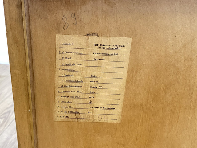 WMK I Stilvolle helle Mid-Century Kommode in Eiche, bau ähnlich mit VEB Hellerau I Sideboard Schrank Wäschekommode Anrichte TV Bank Schuhschrank Flurkommode 60er Vintage DDR Berlin Essen Regensburg