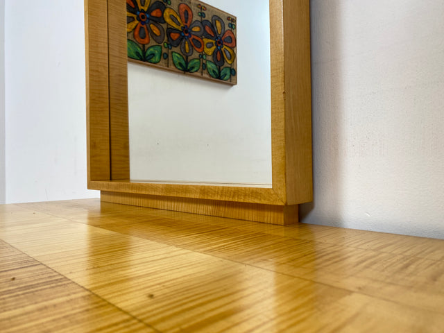 WMK # Schöne und gut erhaltene helle Mid-Century Spiegelkommode in Ahorn mit großem Spiegel & Schubladen # Frisierkommode Schminkkommode Schminktisch Kommode Sideboard Wäschekommode Vintage 60er 70er