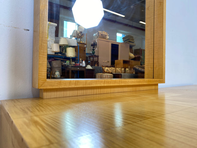 WMK # Schöne und gut erhaltene helle Mid-Century Spiegelkommode in Ahorn mit großem Spiegel & Schubladen # Frisierkommode Schminkkommode Schminktisch Kommode Sideboard Wäschekommode Vintage 60er 70er
