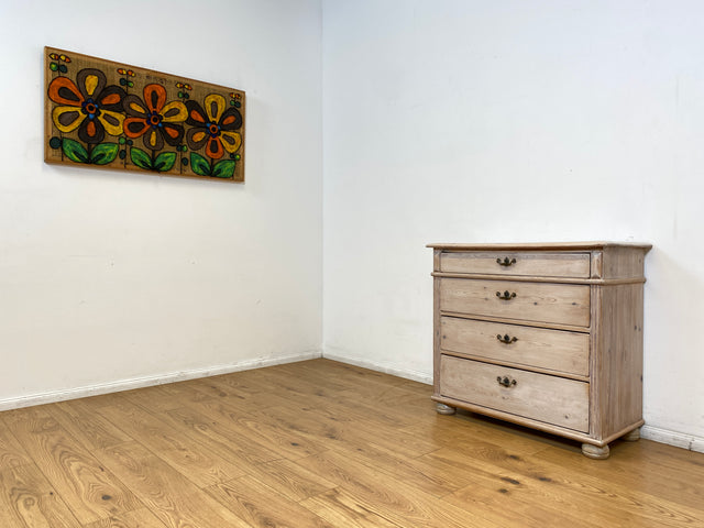 WMK I Sehr schöne helle antike Kommode aus vollem Holz mit Schubladen & Messinggriffen I Schubladenkommode Wäschekommode Schrank Wickelkommode Chest Biedermeier Gründerzeit Vintage Berlin Bremen Kiel