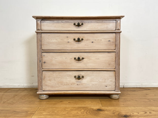 WMK I Sehr schöne helle antike Kommode aus vollem Holz mit Schubladen & Messinggriffen I Schubladenkommode Wäschekommode Schrank Wickelkommode Chest Biedermeier Gründerzeit Vintage Berlin Bremen Kiel