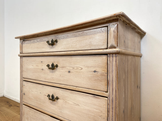 WMK I Sehr schöne helle antike Kommode aus vollem Holz mit Schubladen & Messinggriffen I Schubladenkommode Wäschekommode Schrank Wickelkommode Chest Biedermeier Gründerzeit Vintage Berlin Bremen Kiel