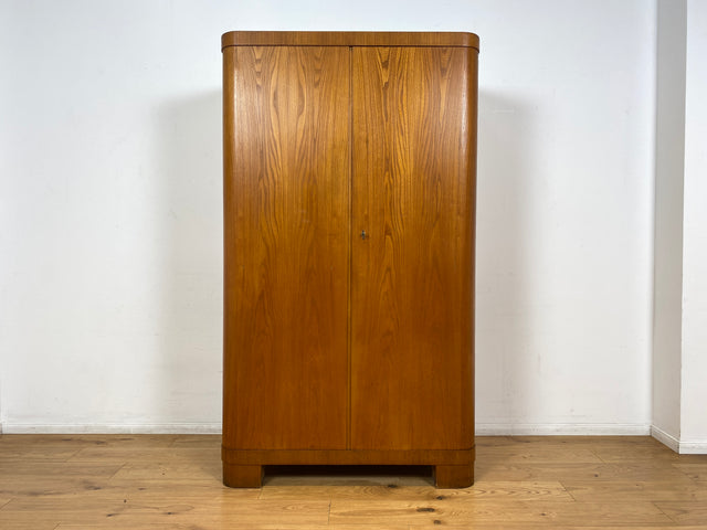 WMK I Besonders schöner heller 30er Jahre Art Deco Kleiderschrank aus vollem Holz I zweitüriger Schrank Wäscheschrank Schlafzimmerschrank Wardrobe Mid-Century Vintage Berlin Hessen Schwerin München