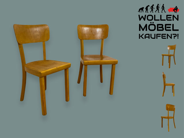 WMK I 1/2 Formschöner und stabiler heller 50er Jahre Holzstuhl aus Buchenholz I Stuhl Küchenstuhl Esszimmerstuhl Schulstuhl Küche Mid-Century Vintage Retro I Berlin Hamburg Dortmund I Versand möglich