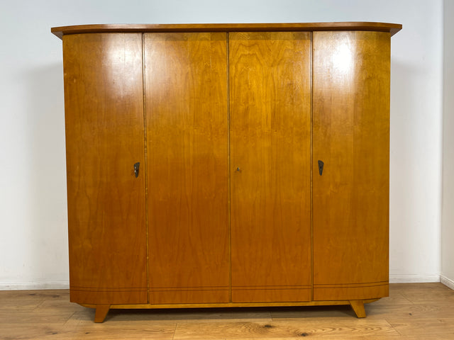 WMK I Versand 85€ I Formschöner heller Mid-Century Kleiderschrank aus vollem Holz I Schrank Schlafzimmerschrank Wäscheschrank Wardrobe 50er 60er Vintage I Berlin Düsseldorf Magdeburg Bayern Hannover