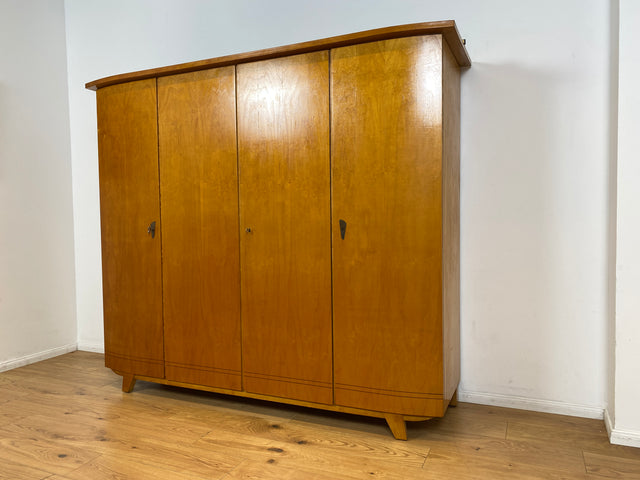 WMK I Versand 85€ I Formschöner heller Mid-Century Kleiderschrank aus vollem Holz I Schrank Schlafzimmerschrank Wäscheschrank Wardrobe 50er 60er Vintage I Berlin Düsseldorf Magdeburg Bayern Hannover