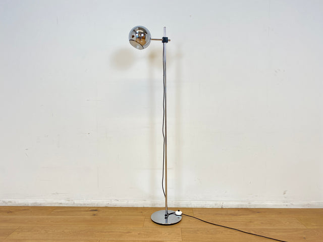WMK I Zeitlos schöne & höhenverstellbare Space Age Designer Stehlampe von Staff aus Chrom mit neigbarem Ballonschirm I Lampe Stehleuchte Leselampe Leuchte Stativlampe Lamp 70er Vintage Berlin Hamburg
