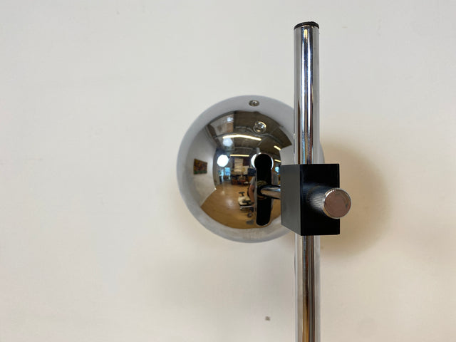 WMK I Zeitlos schöne & höhenverstellbare Space Age Designer Stehlampe von Staff aus Chrom mit neigbarem Ballonschirm I Lampe Stehleuchte Leselampe Leuchte Stativlampe Lamp 70er Vintage Berlin Hamburg