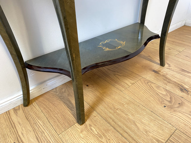 WMK I Hochwertige italienische Stilmöbel Konsole im antiken Stil mit Wandspiegel, Ablage & feinen Intarsien I Garderobe Flur Spiegel Schminktisch Ablage Barock Rokoko Louis XV Vintage Berlin Dresden
