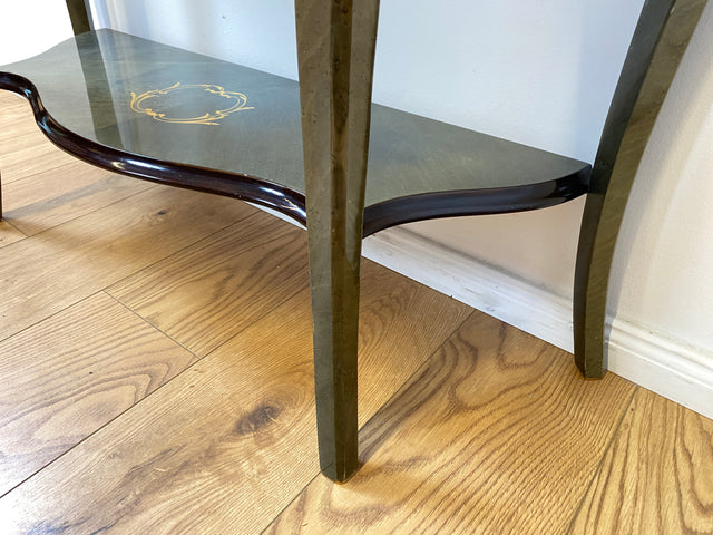 WMK I Hochwertige italienische Stilmöbel Konsole im antiken Stil mit Wandspiegel, Ablage & feinen Intarsien I Garderobe Flur Spiegel Schminktisch Ablage Barock Rokoko Louis XV Vintage Berlin Dresden